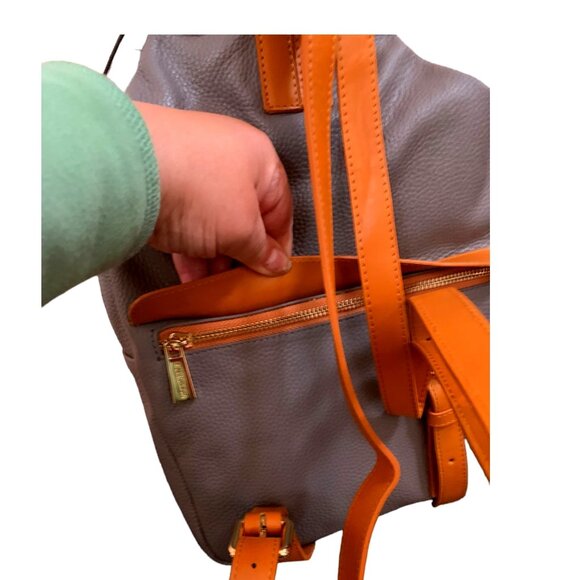 NWT VALENTINA Made In Italy Leather Twist Backpack With Front Pocket main image 6